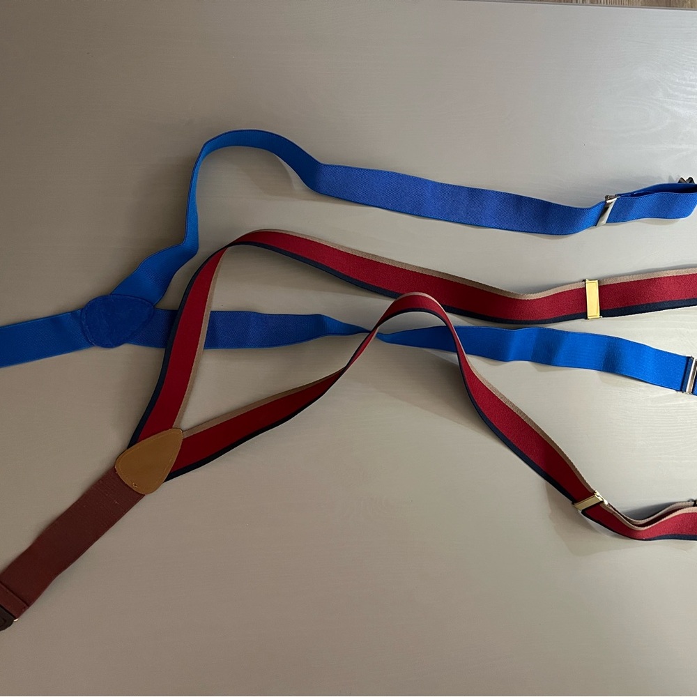 Two Suspenders, Blue and Red, for Adults.